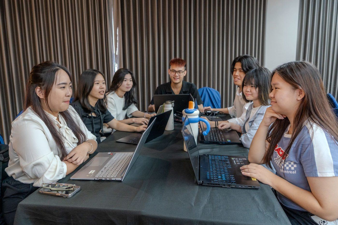 Participants working together at a masterclass
