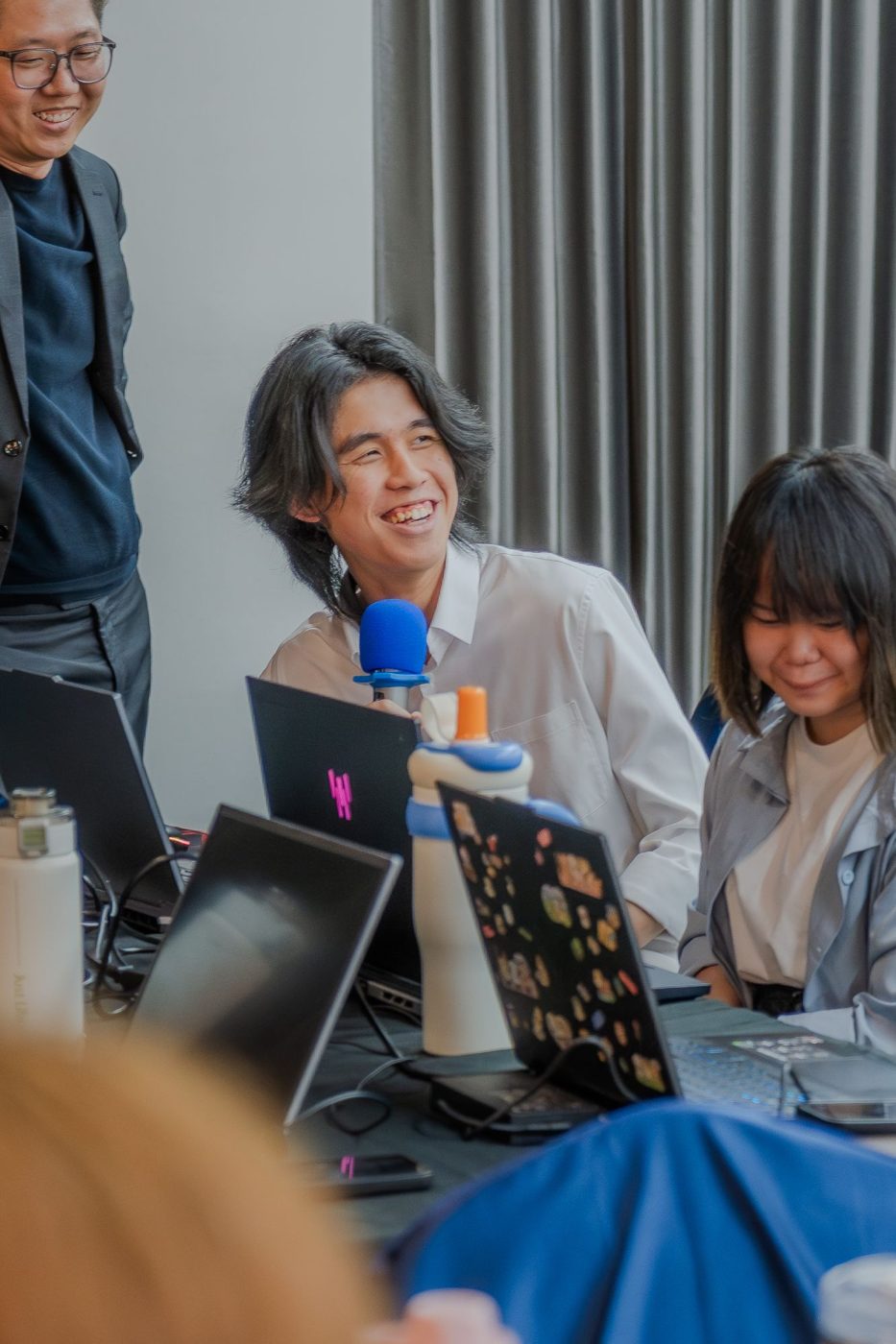 Participants laughing during a session